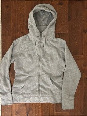 Athleta Women's Grey Hooded Zip-Up Jacket
